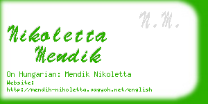nikoletta mendik business card